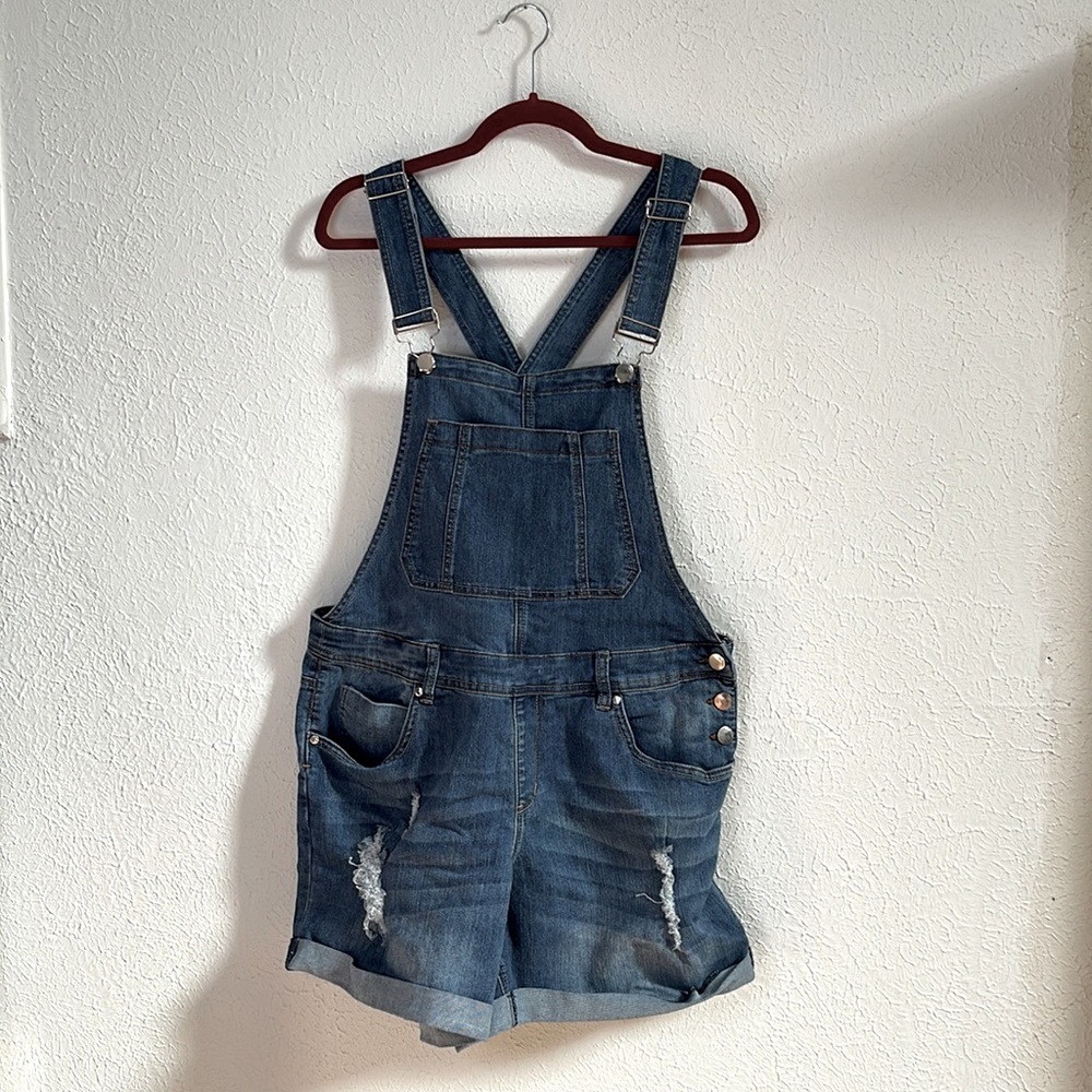 Dollhouse size 16 overall shorts dungarees blue jeans